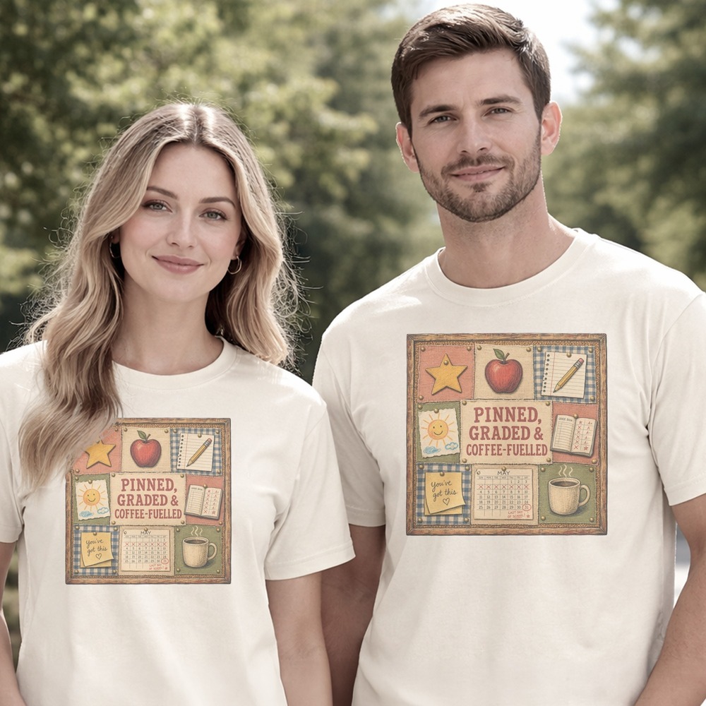 Pinned Graded and Coffee-Fuelled Teacher Bulletin Board Tee